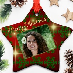 Merry Christmas red and Green Star - Ornament (Star) Merry Christmas red and Green Star - Ornament (Star)