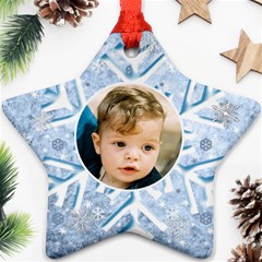 My Ice Blue snowflake Star Ornament - Ornament (Star)