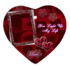 You Light Up My Life 2 side ornament - Heart Ornament (Two Sides)