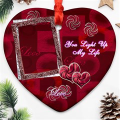 You Light Up My Life 2 side ornament - Heart Ornament (Two Sides)