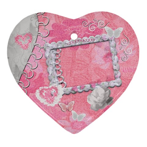 Spring Pink 2 Side Heart Ornament By Ellan Front