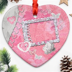 Spring pink 2 side Heart ornament - Heart Ornament (Two Sides)