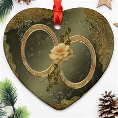 Neutral gold 2 side Heart ornament - Heart Ornament (Two Sides)