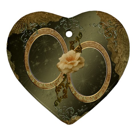 Neutral Gold 2 Side Heart Ornament By Ellan Back