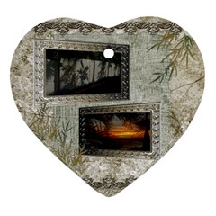 Neutral shadow frame 2 side Heart ornament - Heart Ornament (Two Sides)
