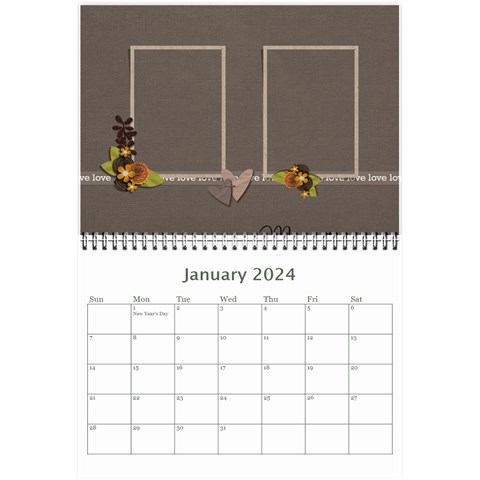Mini Calendar: Love Of Family By Jennyl Jan 2024