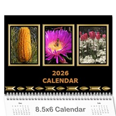 Black And Gold (any Year) 2026 Calendar 8 5x6