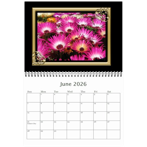 Black And Gold (any Year) 2026 Calendar 8 5x6 By Deborah Jun 2026