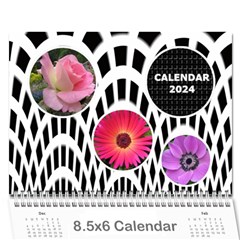 Modern Black and White Calendar 2023 (any Year) 8.5x6 - Wall Calendar 8.5  x 6 