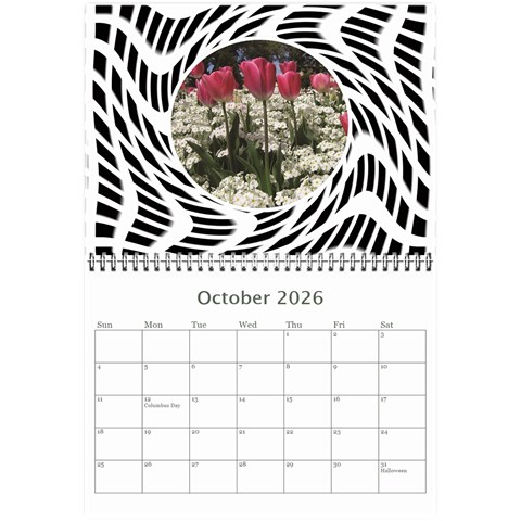 Modern Black And White Calendar 2026 (any Year) 8 5x6 By Deborah Oct 2026