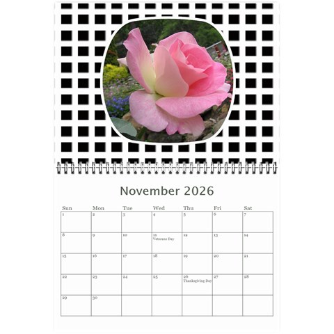 Modern Black And White Calendar 2026 (any Year) 8 5x6 By Deborah Nov 2026