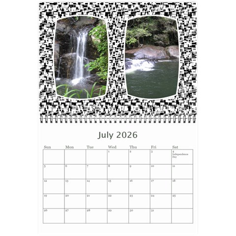 Modern Black And White Calendar 2026 (any Year) 8 5x6 By Deborah Jul 2026