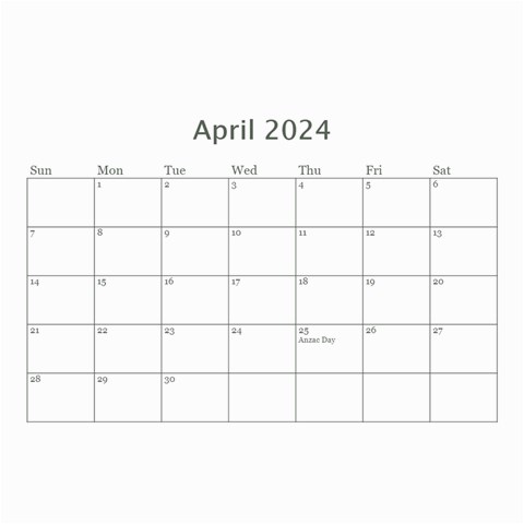 Modern Black And White Calendar 2024 (any Year) 8 5x6 By Deborah Aug 2024