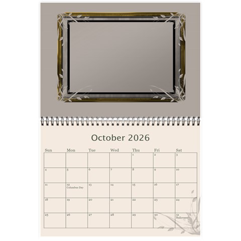 Cream Classic 2026 (any Year) Calendar 8 5x6 By Deborah Oct 2026