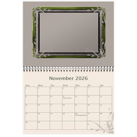 Cream Classic 2026 (any Year) Calendar 8 5x6 By Deborah Nov 2026