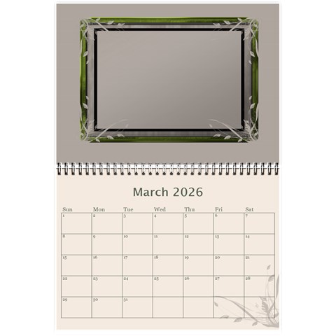 Cream Classic 2026 (any Year) Calendar 8 5x6 By Deborah Mar 2026