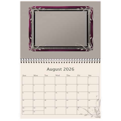Cream Classic 2026 (any Year) Calendar 8 5x6 By Deborah Aug 2026