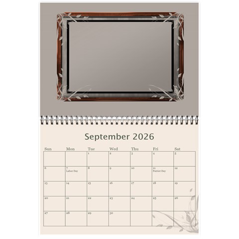 Cream Classic 2026 (any Year) Calendar 8 5x6 By Deborah Sep 2026