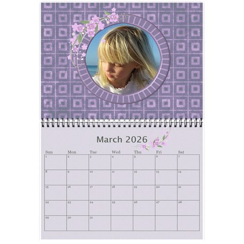 Pretty In Mauve 2026 (any Year)calendar, 8 5x6 By Deborah Mar 2026