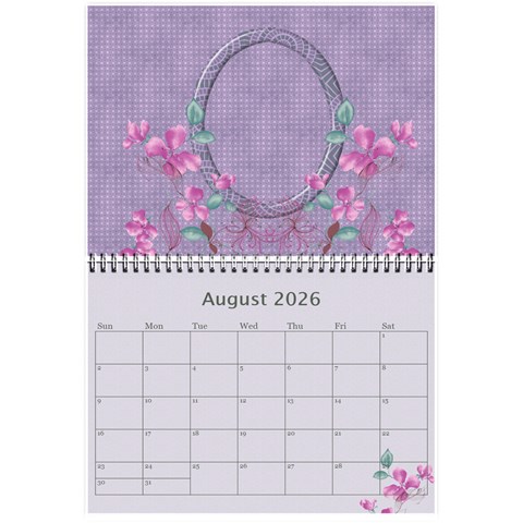 Pretty In Mauve 2026 (any Year)calendar, 8 5x6 By Deborah Aug 2026