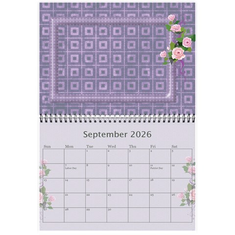 Pretty In Mauve 2026 (any Year)calendar, 8 5x6 By Deborah Sep 2026