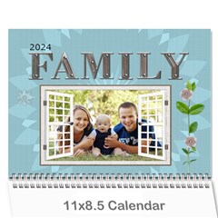 Family 12 month Calendar - Wall Calendar 11  x 8.5  (12-Months)