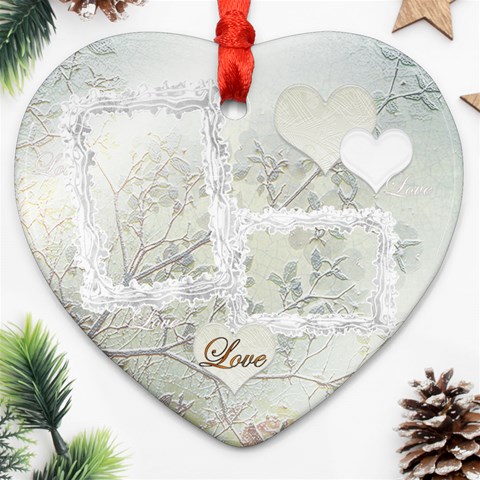 Wedding Love 2 Side Heart Ornament By Ellan Back