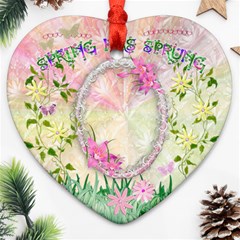 Spring easter 2 side Heart ornament - Heart Ornament (Two Sides)