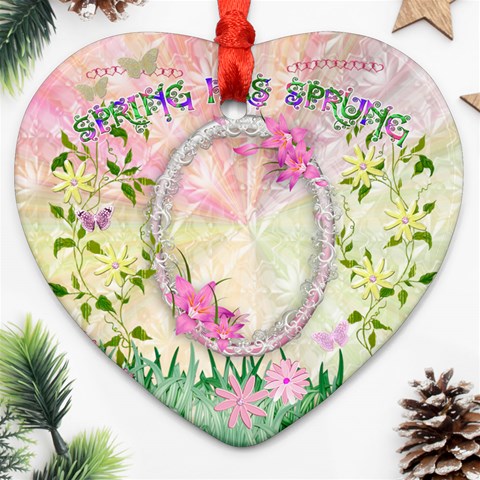Spring Easter 2 Side Heart Ornament By Ellan Back
