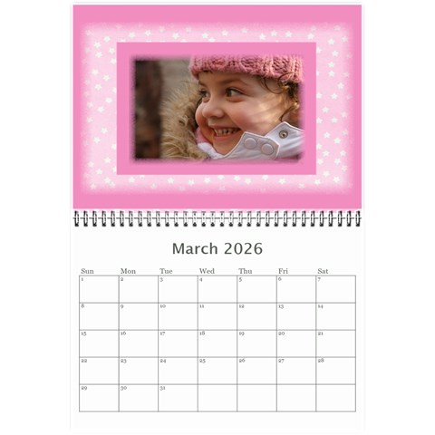 Pink Princess 2025 (any Year)calendar 8 5x6 By Deborah Mar 2025