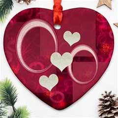 I Heart You Pink 2 side ornament - Heart Ornament (Two Sides)