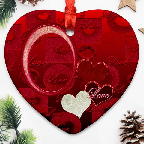 I Heart You Red 2 Side Ornament By Ellan Front
