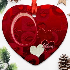 I Heart You Red 2 side ornament - Heart Ornament (Two Sides)