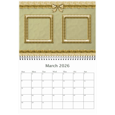 Formal Elegant (any Year) 2026 Calendar 8 5x6 By Deborah Mar 2026
