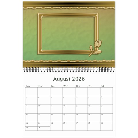 Formal Elegant (any Year) 2026 Calendar 8 5x6 By Deborah Aug 2026