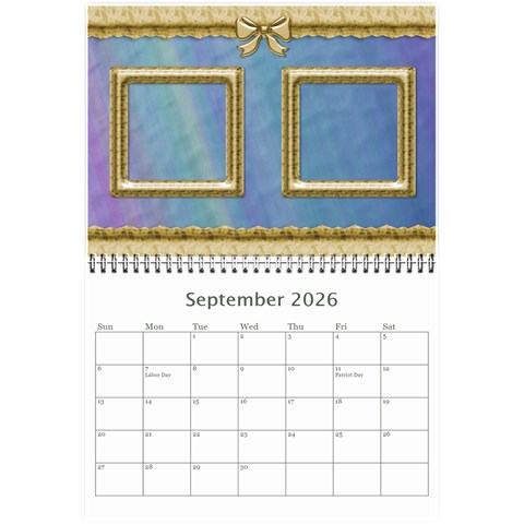 Formal Elegant (any Year) 2026 Calendar 8 5x6 By Deborah Sep 2026