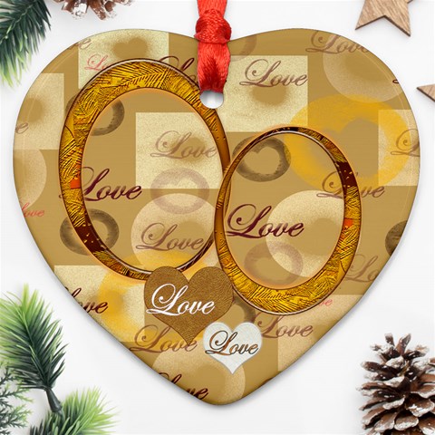 Love Gold 2 Side Ornament By Ellan Front