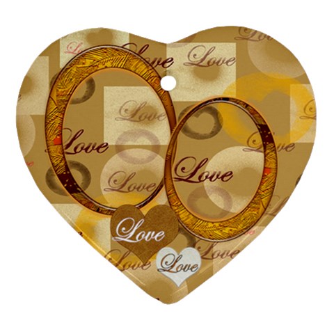 Love Gold 2 Side Ornament By Ellan Front