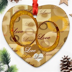 Love Gold 2 side ornament - Heart Ornament (Two Sides)