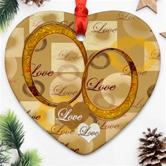 Love Gold 2 side ornament - Heart Ornament (Two Sides)