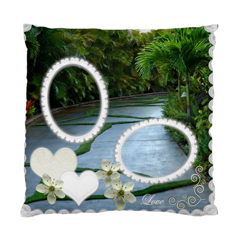 Wedding Love Green Palm Double Sided Cushion Case By Ellan Back