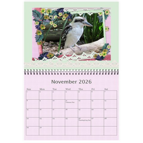 Framed With Flowers 2026 (any Year) Calendar 8 5x6 By Deborah Nov 2026