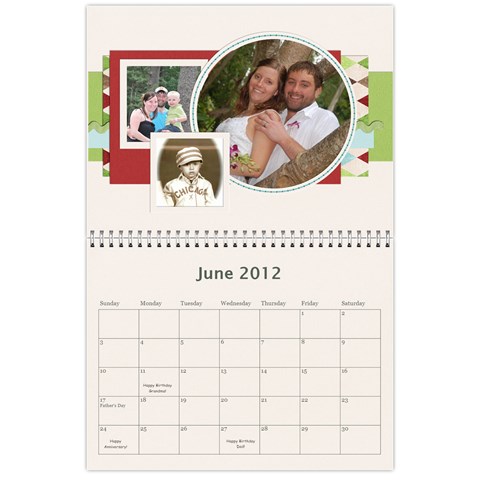 2012 Calendar By Kristi Jun 2012