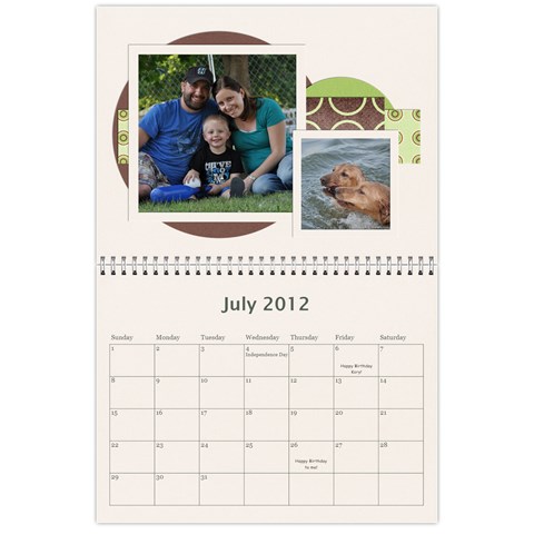 2012 Calendar By Kristi Jul 2012