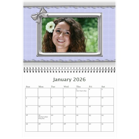Elegant In Silver 2026 (any Year) Calendar 8 5x6 By Deborah Jan 2026
