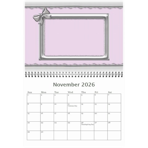 Elegant In Silver 2026 (any Year) Calendar 8 5x6 By Deborah Nov 2026