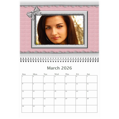 Elegant In Silver 2026 (any Year) Calendar 8 5x6 By Deborah Mar 2026