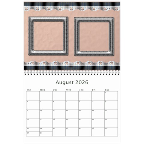 Elegant In Silver 2026 (any Year) Calendar 8 5x6 By Deborah Aug 2026