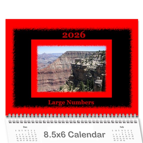 All Framed 2026 Large Numbers Calendar 8 5x6 By Deborah Cover