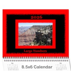 All Framed 2026 Large Numbers Calendar 8 5x6